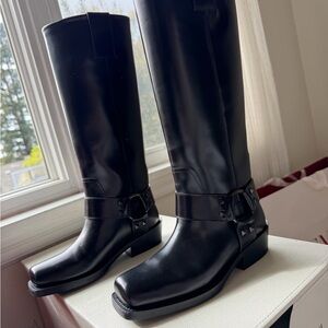 Valentino Rockstud Black Leather BOOTS